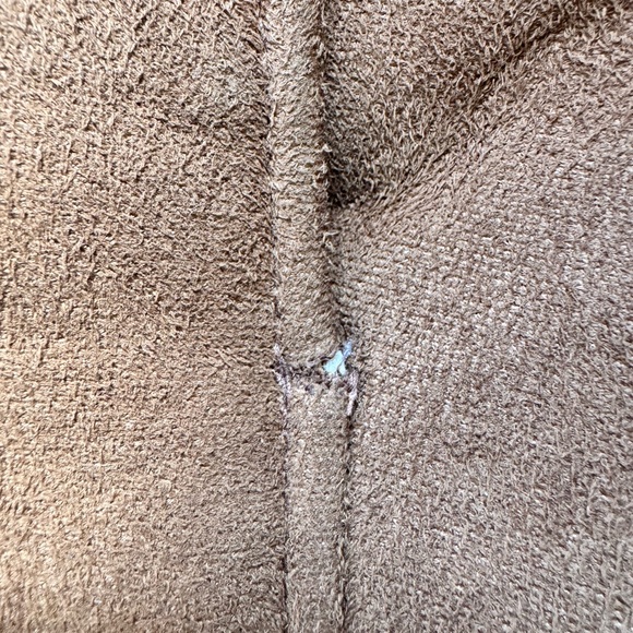 Boden Faux Shearling Suede Coat Camel Brown Sherpa Lined Jacket Women’s Size 2 - Picture 9 of 10